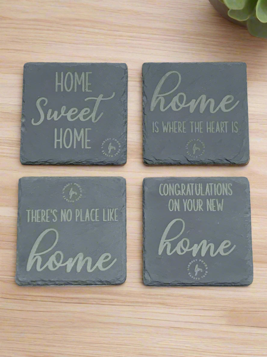 Engraved Slate Coasters (Set of 4)