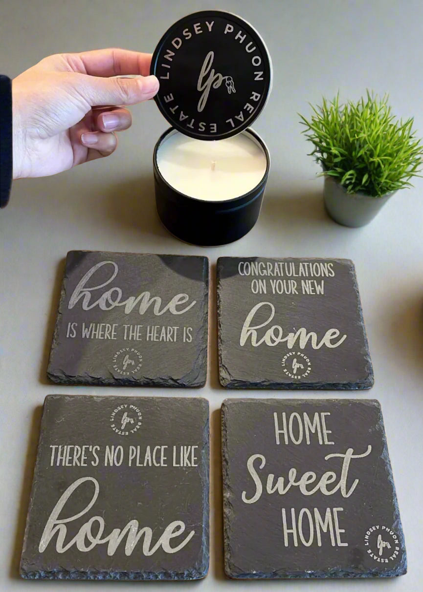 Engraved Slate Coasters (Set of 4)