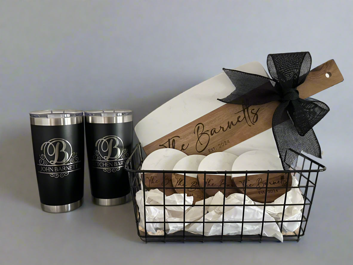 Custom Engraved Gift Basket