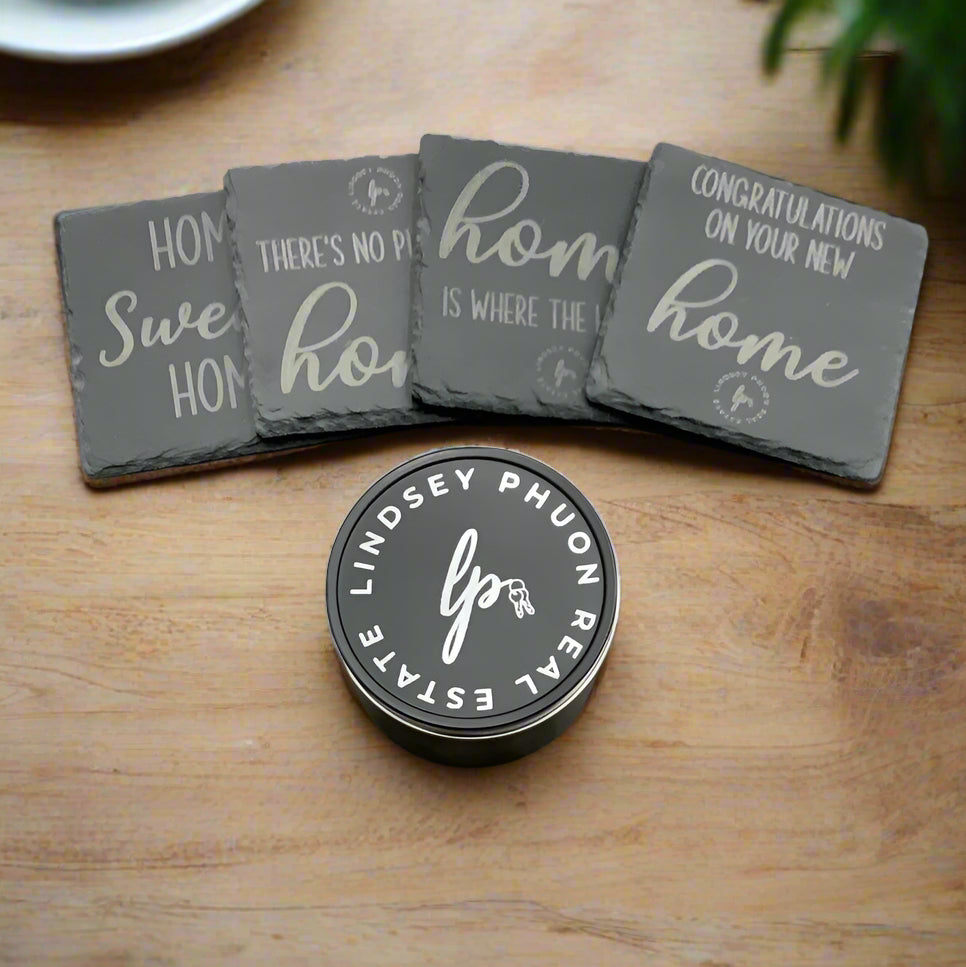 Engraved Slate Coasters (Set of 4)